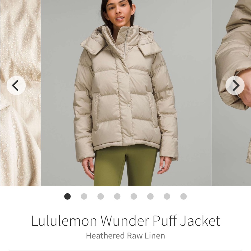 NWT Lululemon Wunder Puff Jacket in Heathered Raw Linen